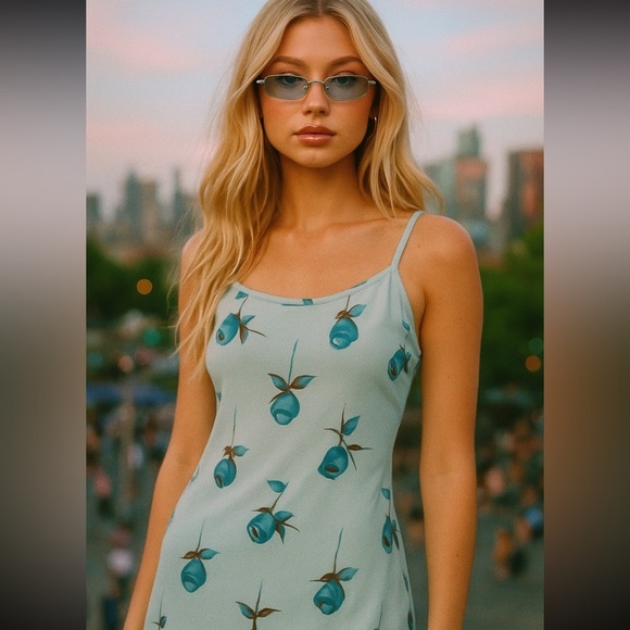 Vintage accomplice cottage core blue dress size small - Picture 7 of 7